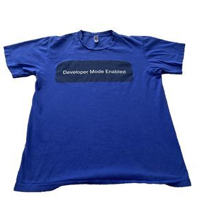BLACKBERRY Developer Mode Enabled T-shirt Adult Medium blue American Apparel